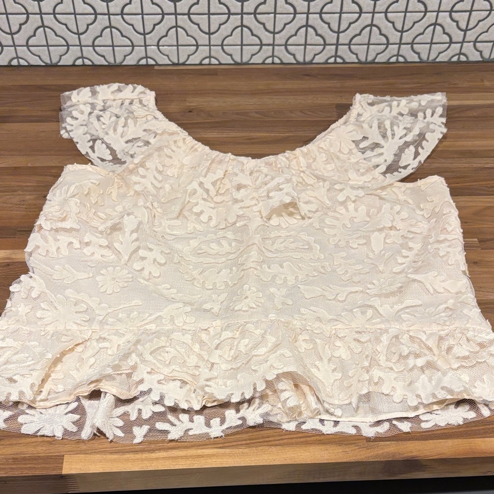 Anthropologie Cream Lace Blouse